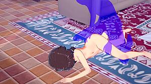 Japansk anime-tjej Megumin från Konosuba blir knullad och sprutar inuti i denna Hentai-video