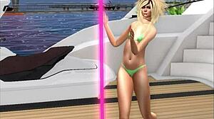 Pesta yacht peribadi dengan penari telanjang yang memamerkan jari kaki unta